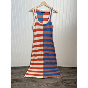 Minkpink Madi Dress Women's M Striped Tamara Spliced Knit Vacation Beach